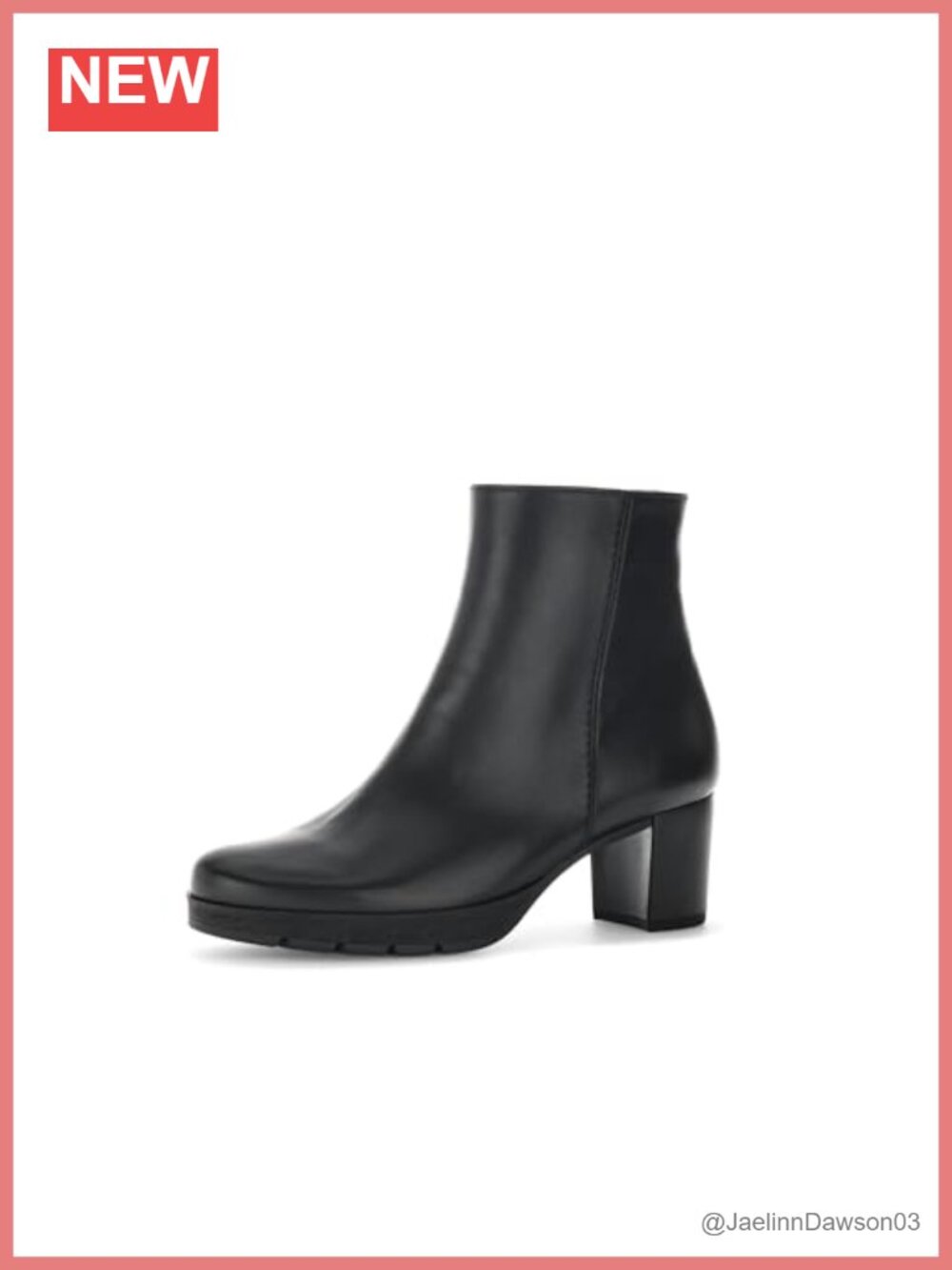 Womens Leather Chelsea Ankle Boots Zip Water Repellent Block Heel